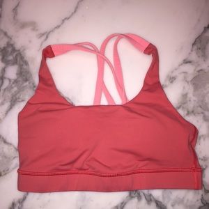 Lululemon Coral Pink Strappy Bra with Pads - 6
